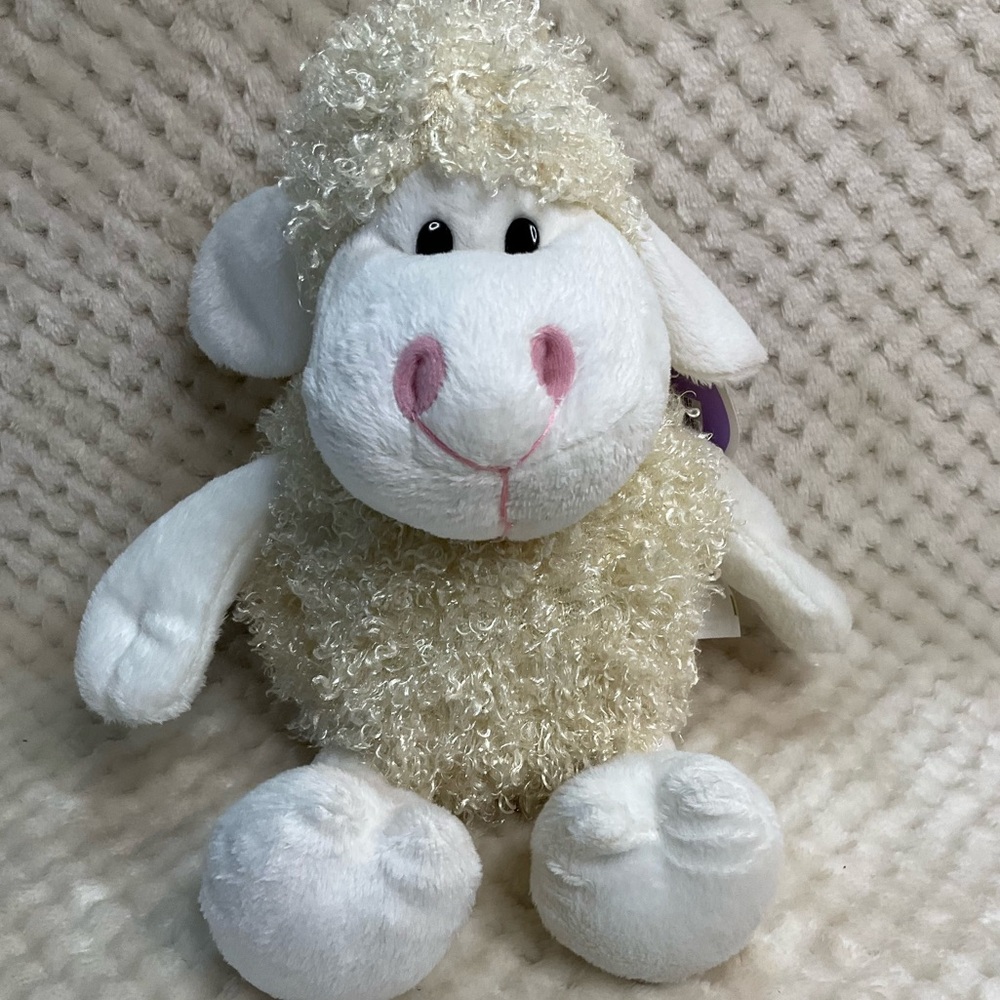 Animal Adventure Adorable Curly Cream Plush Lamb Stuffed Animal SheepToy W Tags